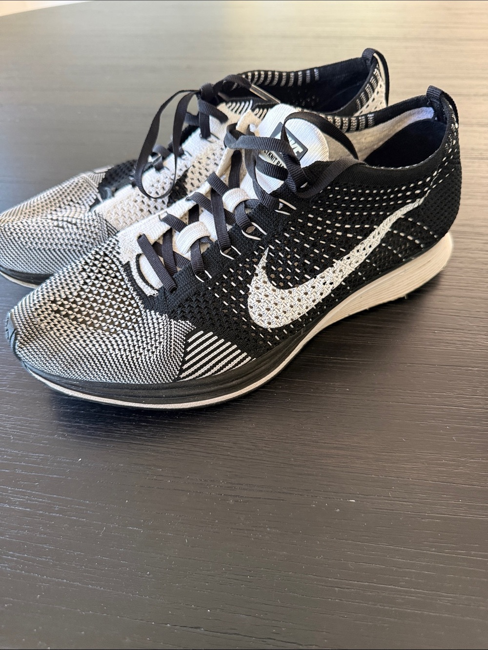 Nike Men’s Flyknit Running Shoes - Black and White